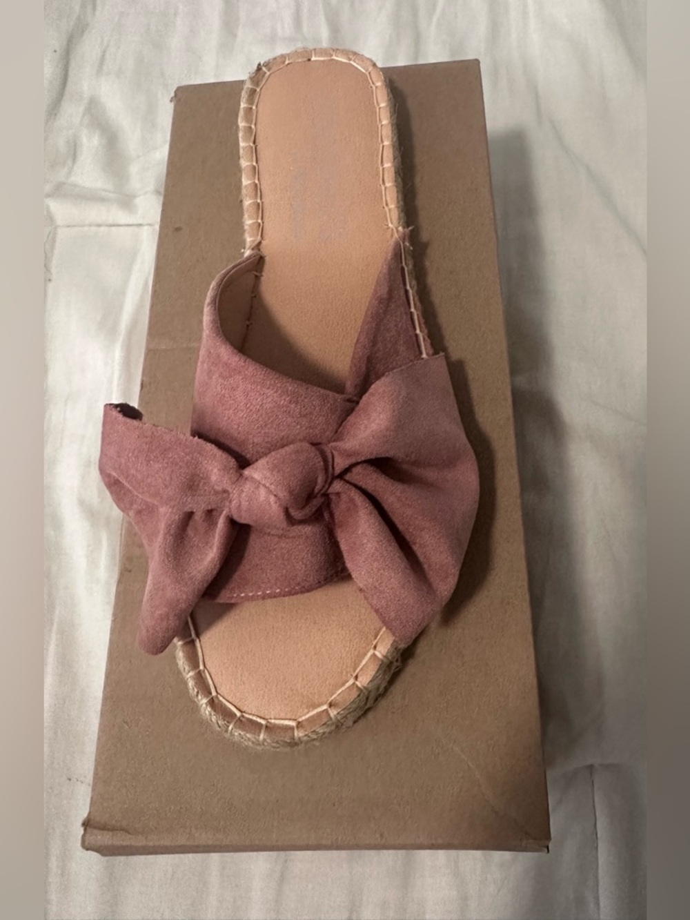 Coconuts by Matisse Dusty Mauve Suede Bow Slide Sandal